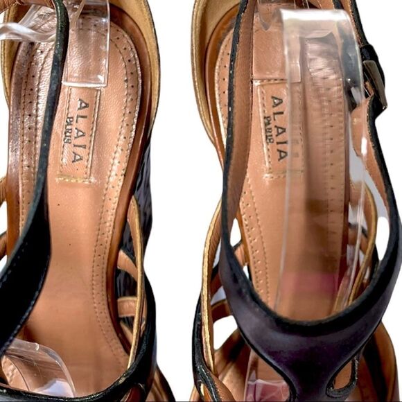 ALAIA Paris Leather Wedge Sandals - Picture 10 of 16